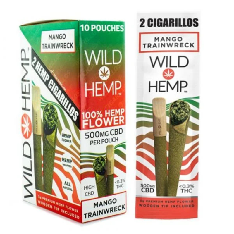WILD HEMP CIGARELLO 10CT MANGO TRAINWRECK Serena Wholesale